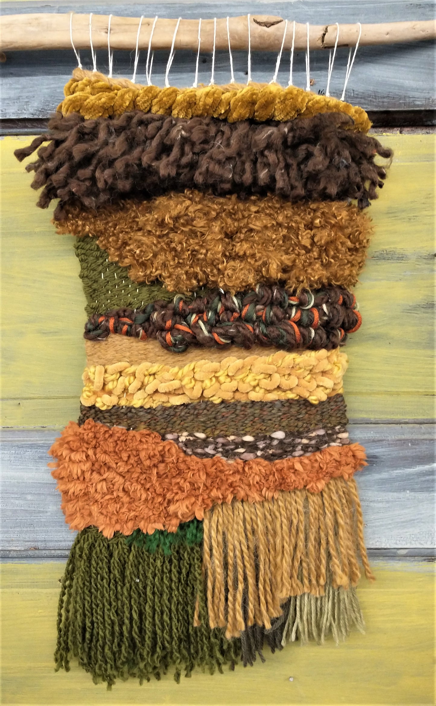 Fiberdoodles - Handwoven Wallhangings  on driftwood hangers