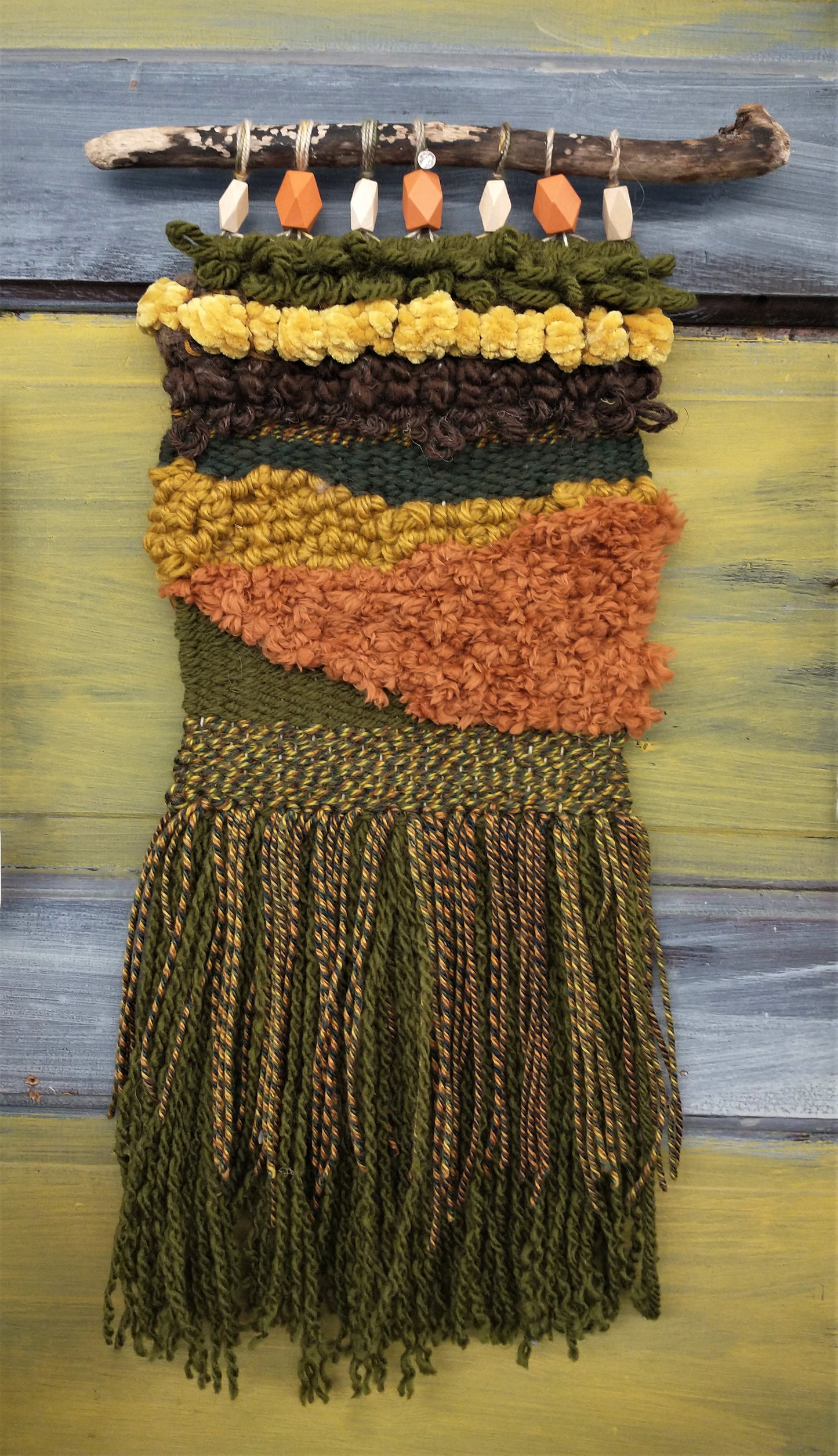 Fiberdoodles - Handwoven Wallhangings  on driftwood hangers