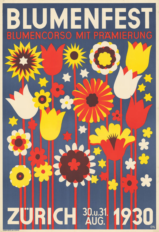 Flower Festival  13x19" Archival Poster on Artist Grade BFK Reeves Paper